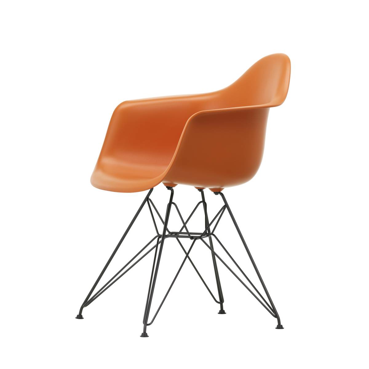 Eames Plastic Armchair DAR forrest m/ sort understell Vitra
