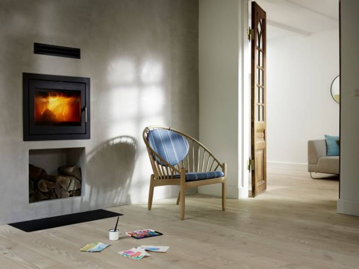 J166 Lenestol Eik natur / Sort Lr, FDB MBLER